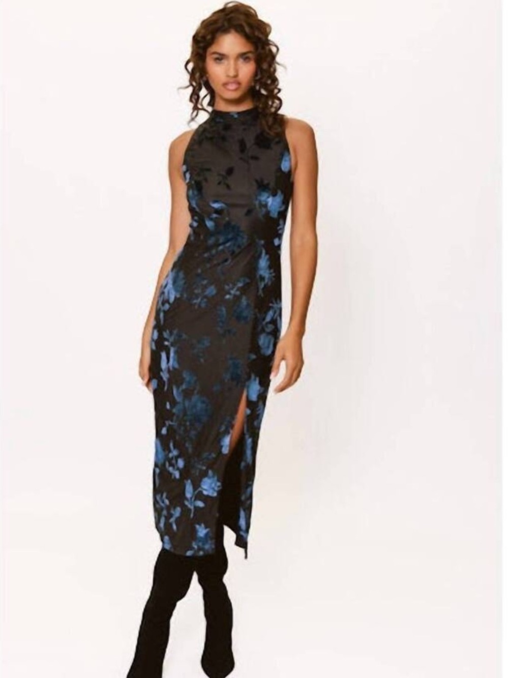 Hutch Darby Sleeveless Velvet Burnout MIDI Dress Size XL NEW
